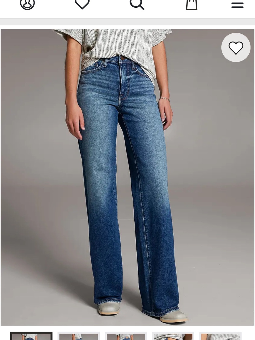 BKE Women's wide leg Jeans in Medium Blue Wash 31x36